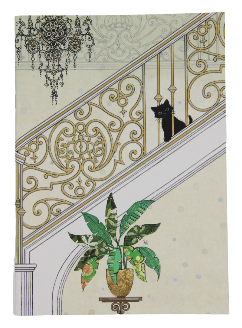 A5 Notebook - Cat On Stairs