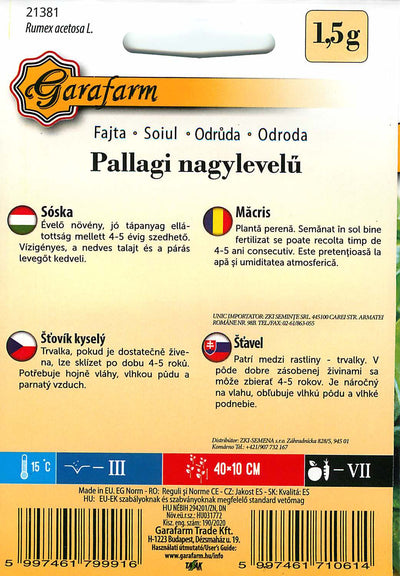 Sóska - Pallagi Nagylevelű - 1,5g